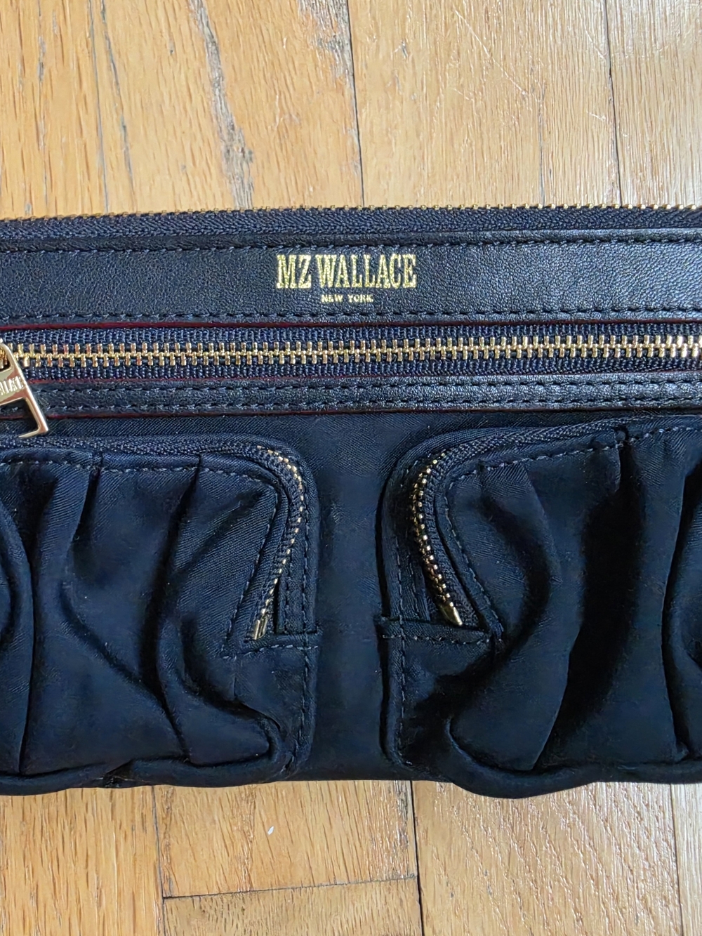 MZ WALLACE Abbey Wristlet / Wallet Navy Blue Nylon